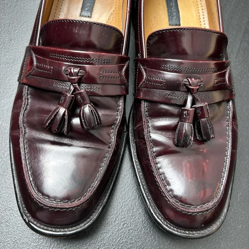 Bostonian Burgundy Leather Tassel Loafer Classic Dress Shoe Men's Size 10
